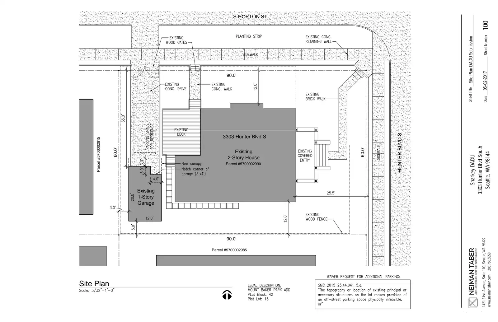 Site plan for 3303 Hunter Blvd S