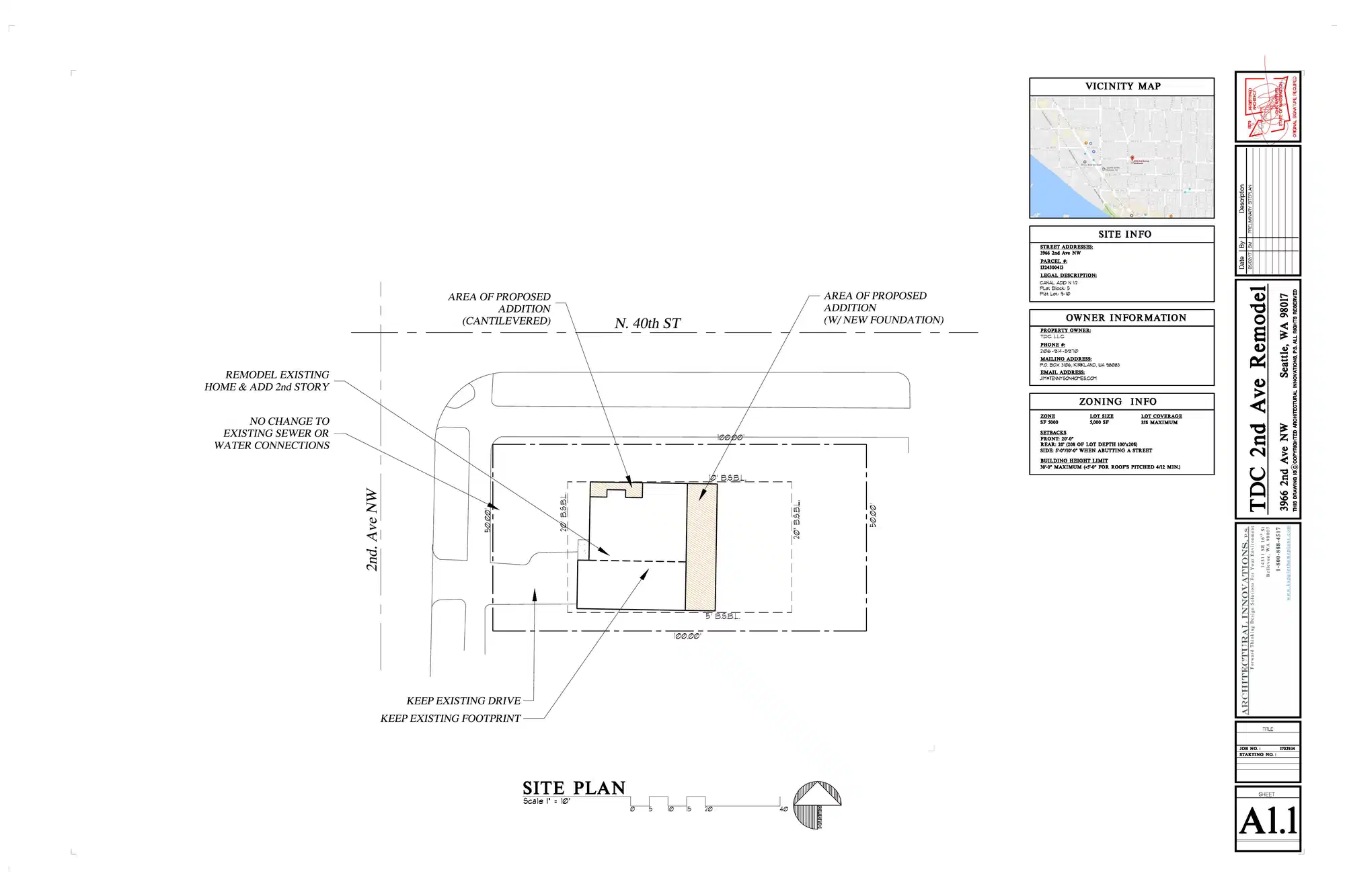 Site plan for 3966 2nd Ave NW
