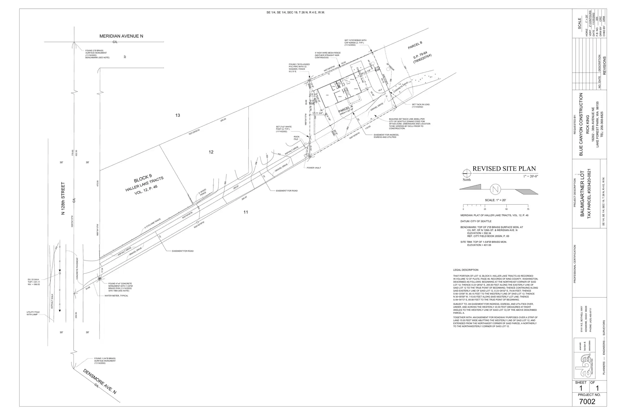 Site plan for 1735 A N 128th St