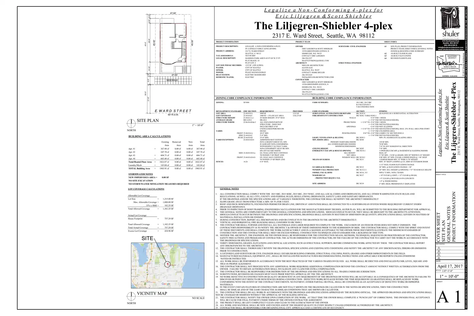 Site plan for 2317 E Ward St