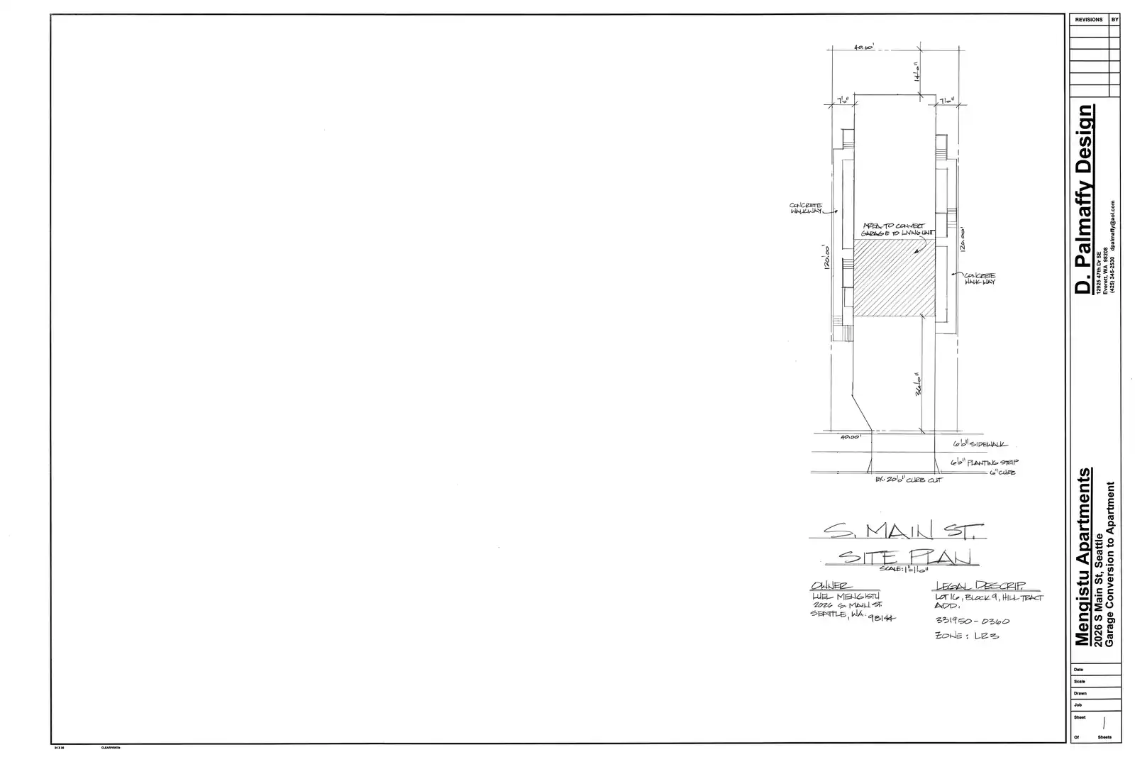 Site plan for 2026 S Main St