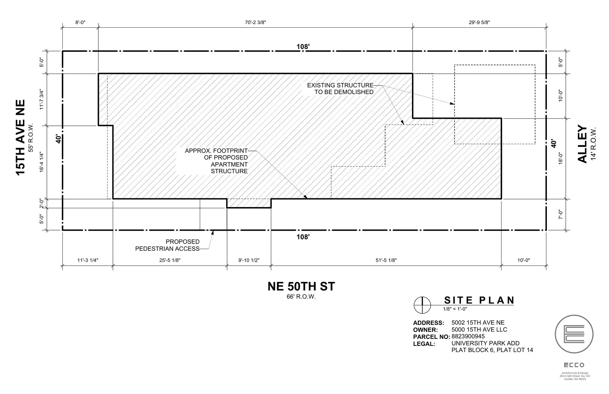 Site plan for 10610 Meridian Ave N