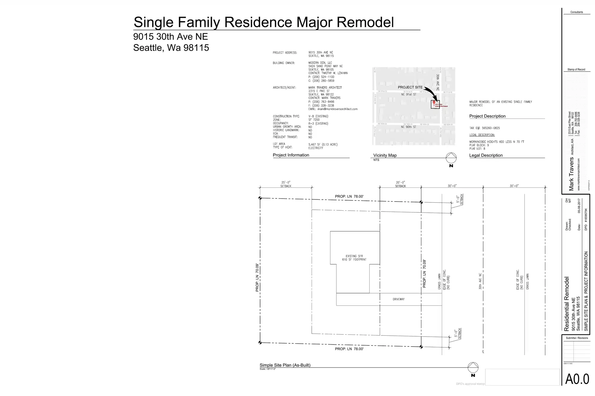 Site plan for 9015 30th Ave NE