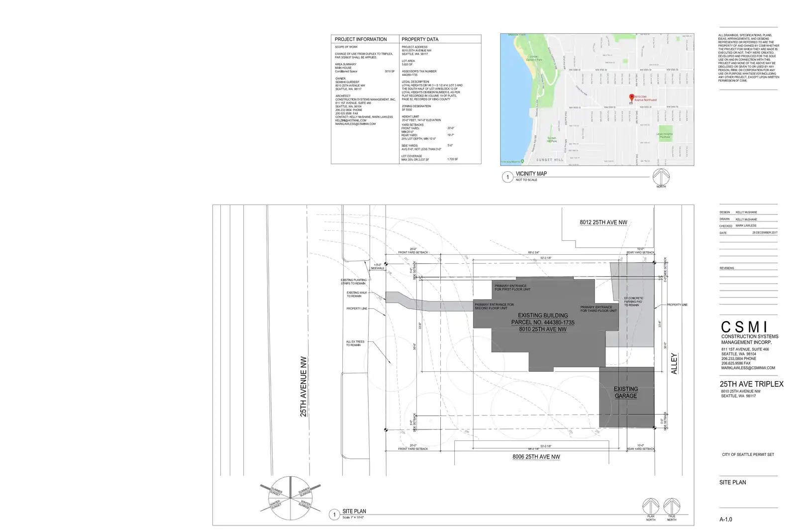 Site plan for 8010 25th Ave NW