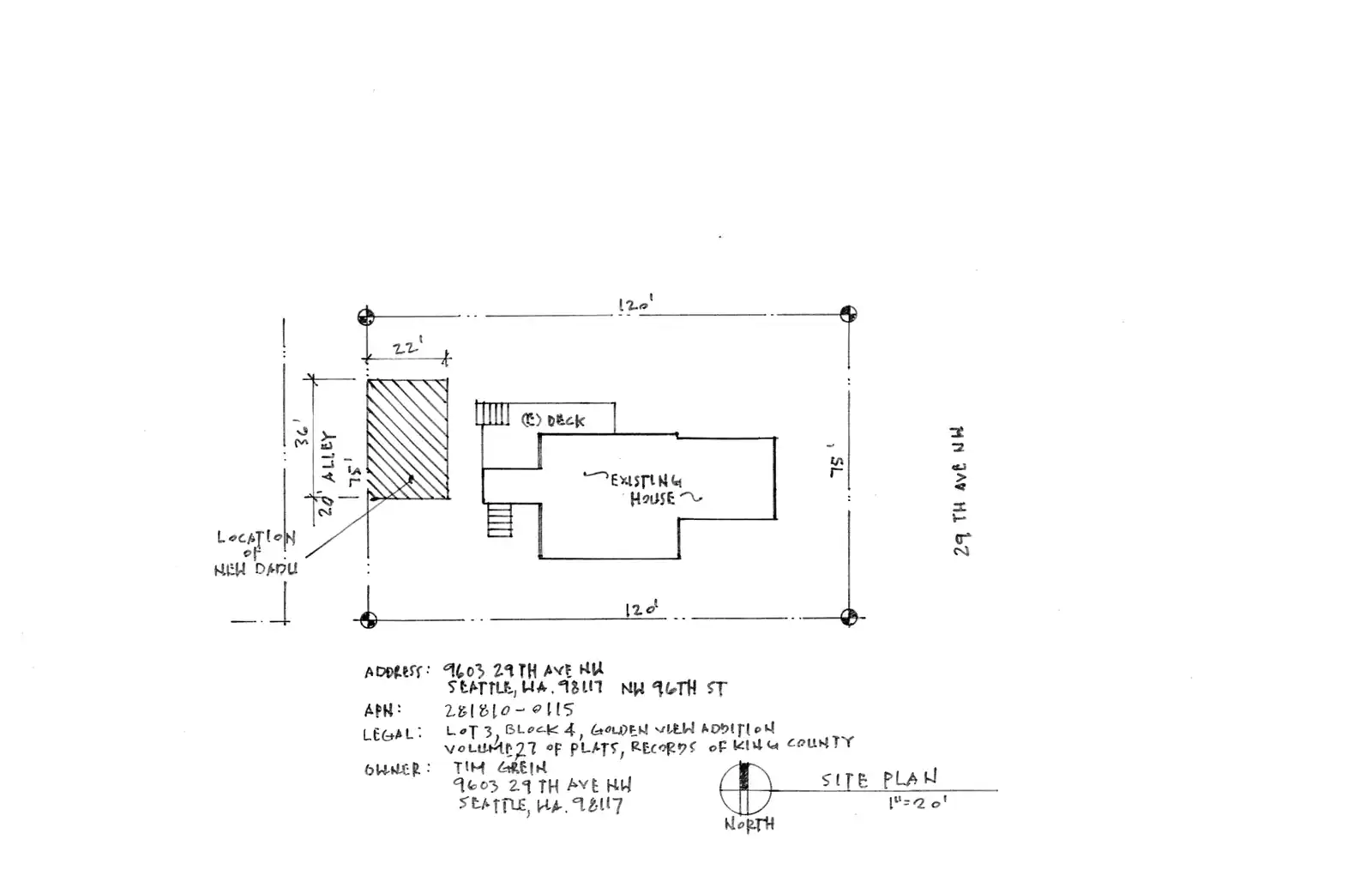 Site plan for 9603 29th Ave NW