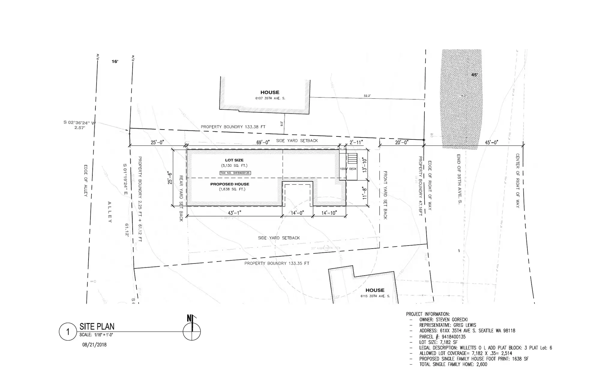 Site plan for 6113 35th Ave S