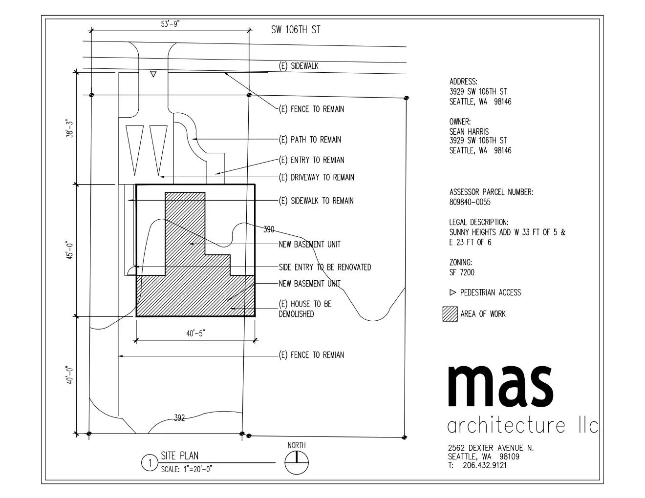 Site plan for 3929 SW 106th St