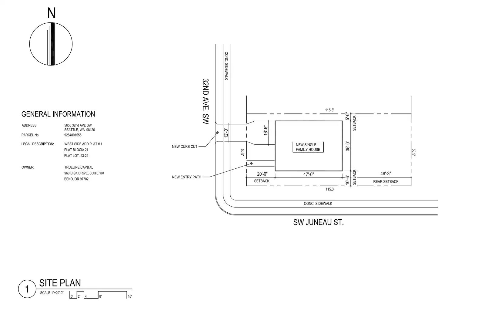 Site plan for 5656 32nd Ave SW