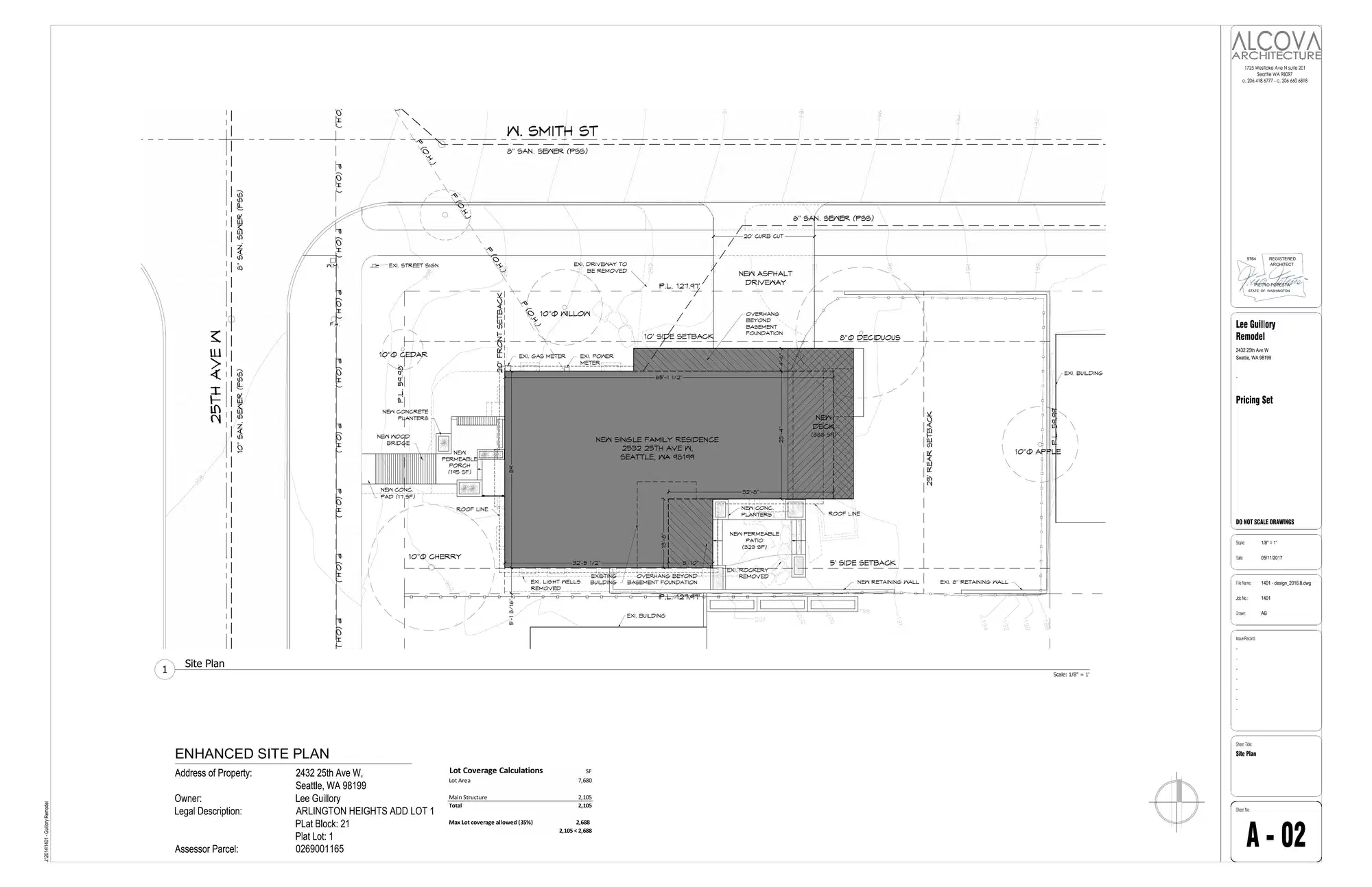 Site plan for 2432 25th Ave W
