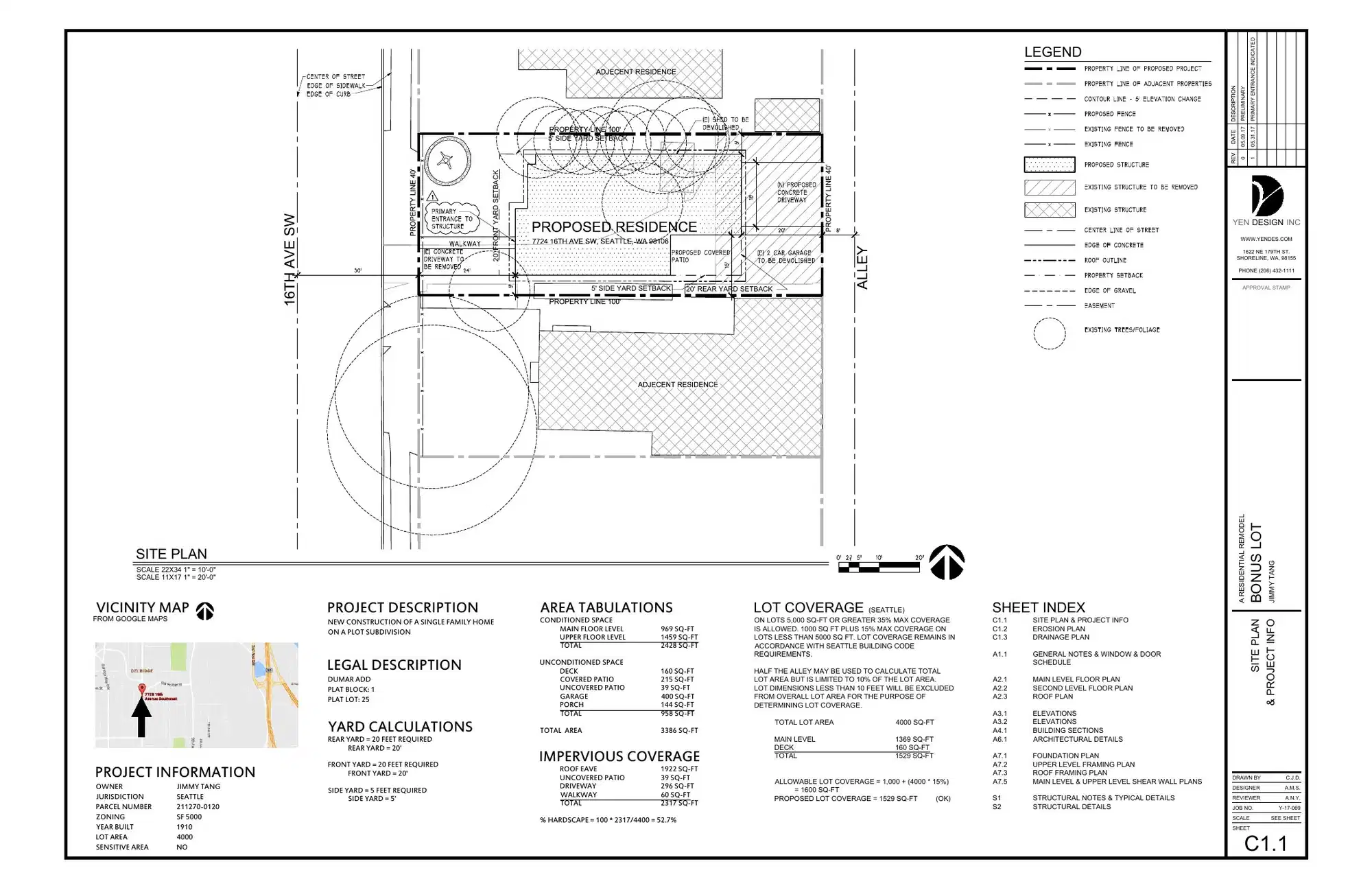 Site plan for 7724 16th Ave SW