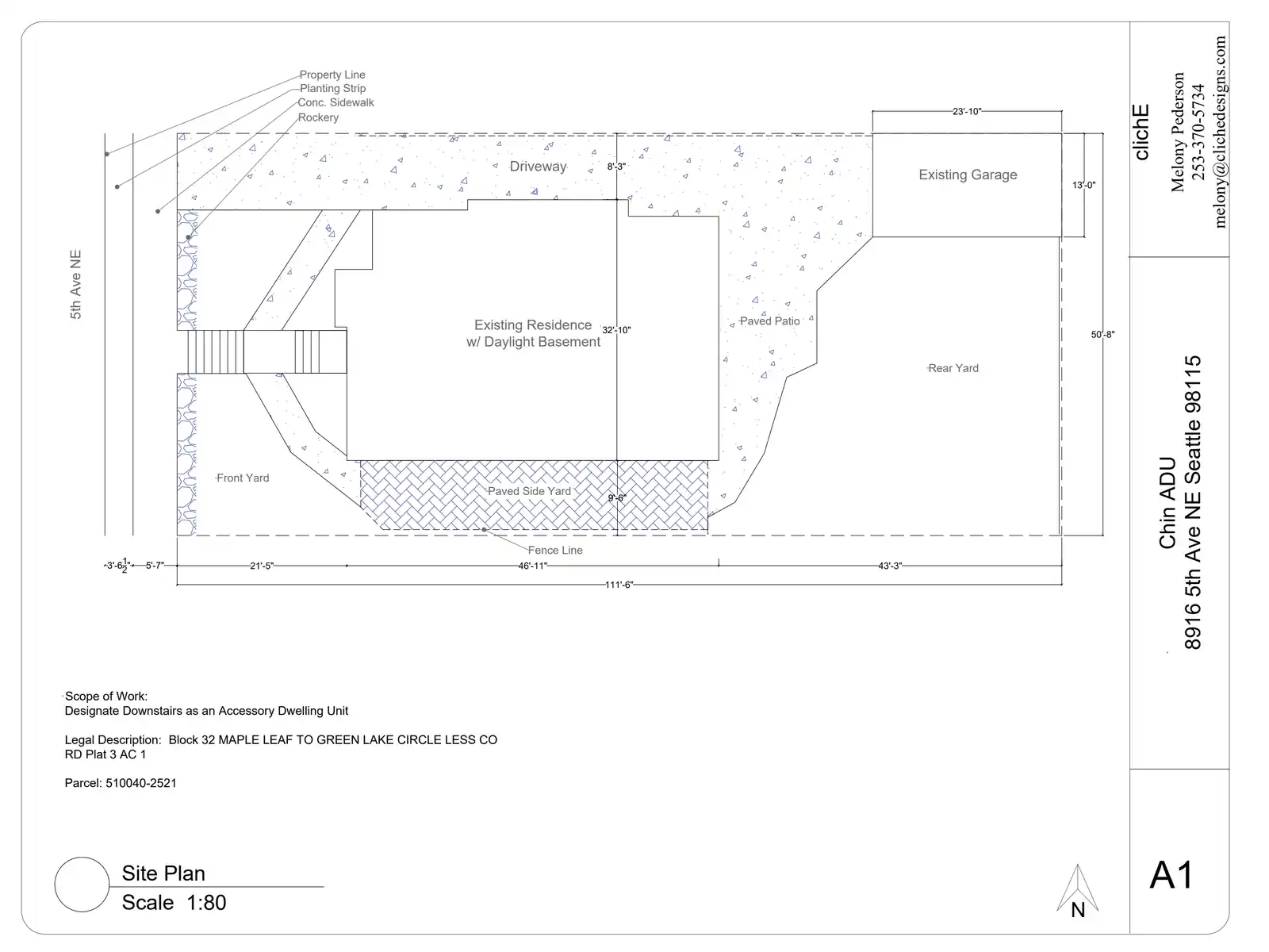 Site plan for 8916 5th Ave NE
