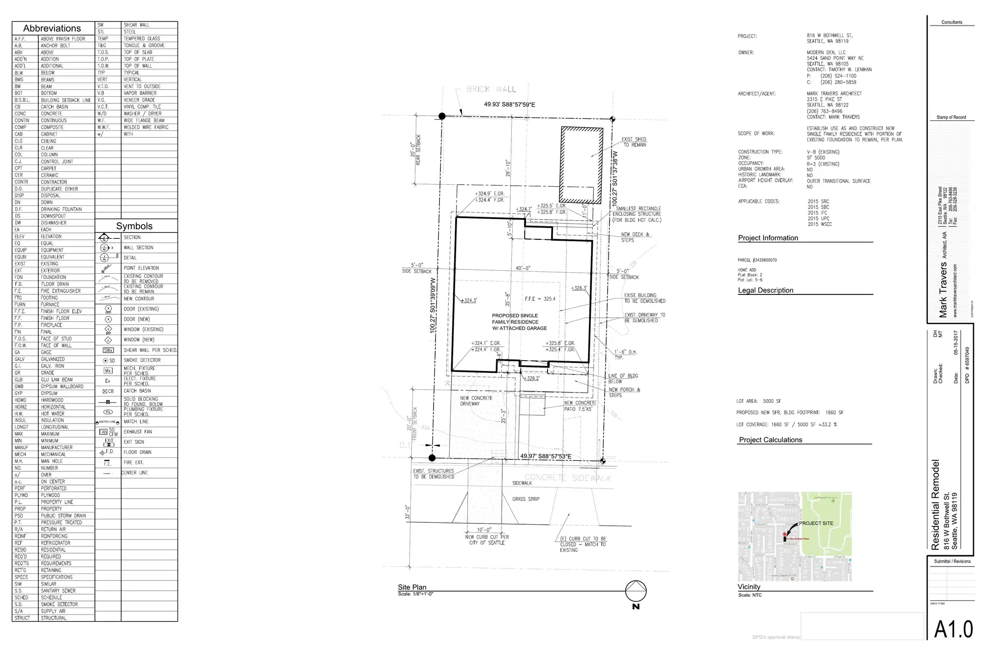 Site plan for 816 W Bothwell St