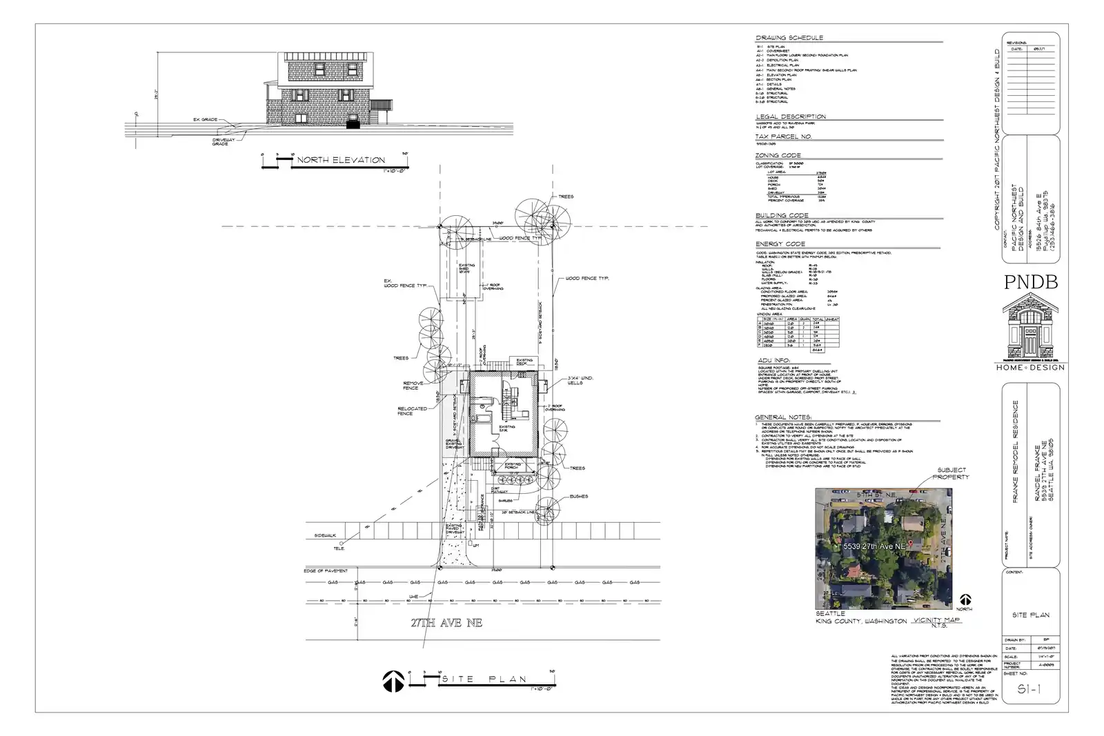 Site plan for 5539 27th Ave NE