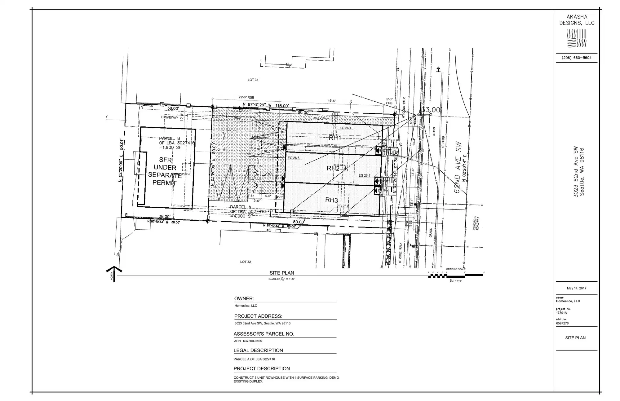 Site plan for 3023 62nd Ave SW