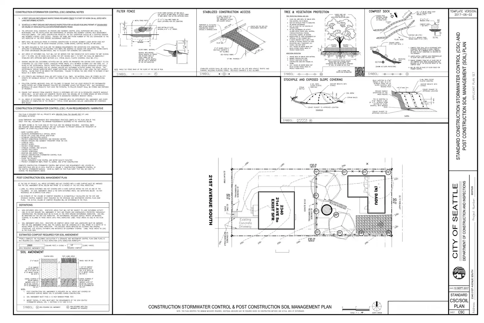 Site plan for 2340 21st Ave S