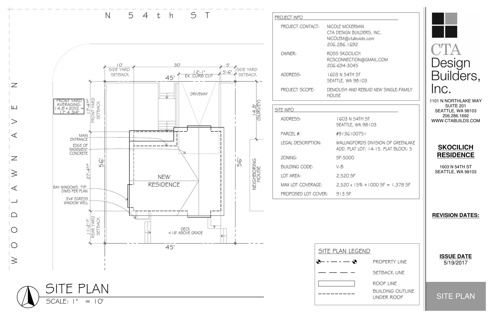 Site plan for 1603 N 54th St