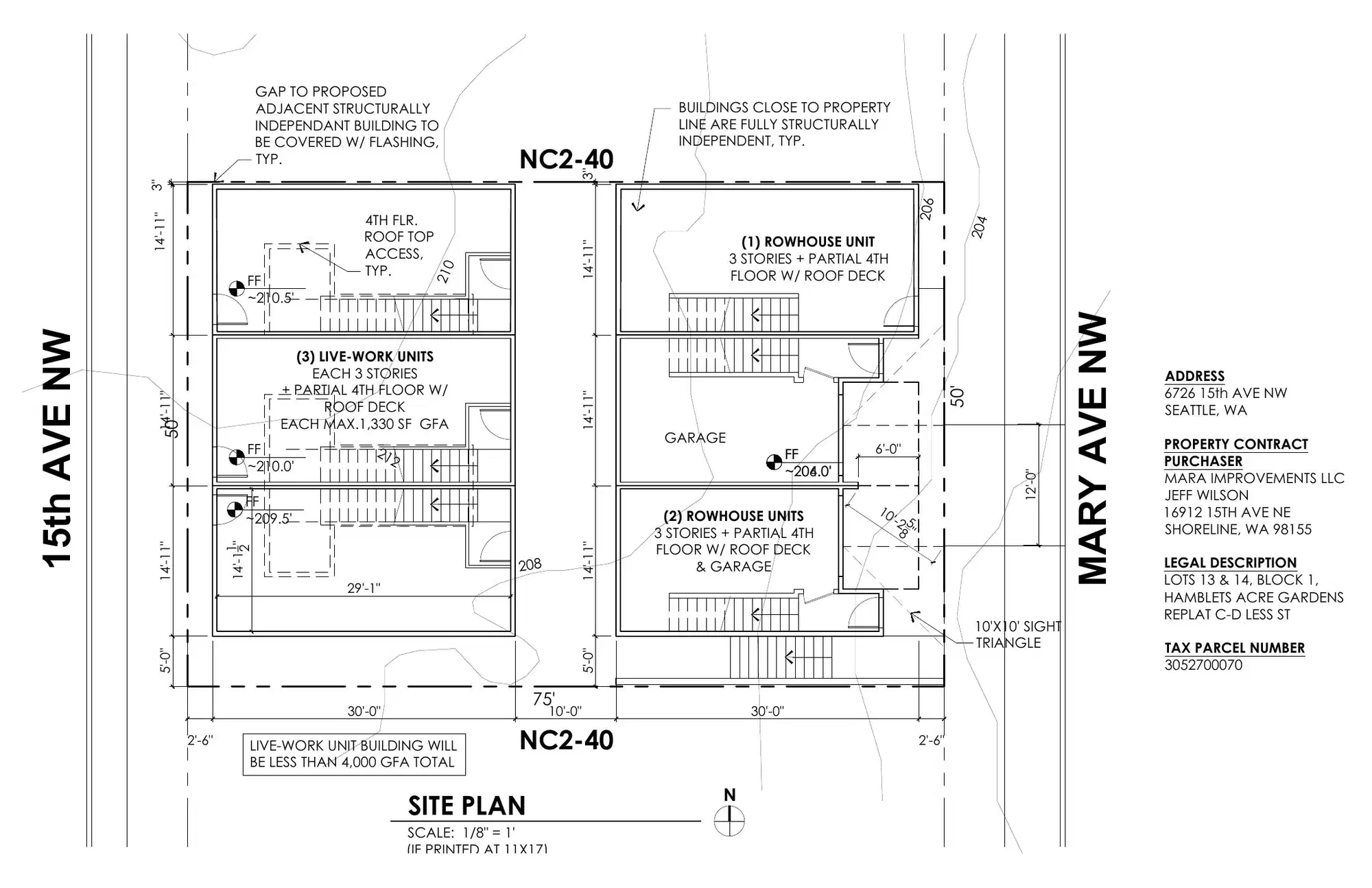 Site plan for 6725 Mary Ave NW