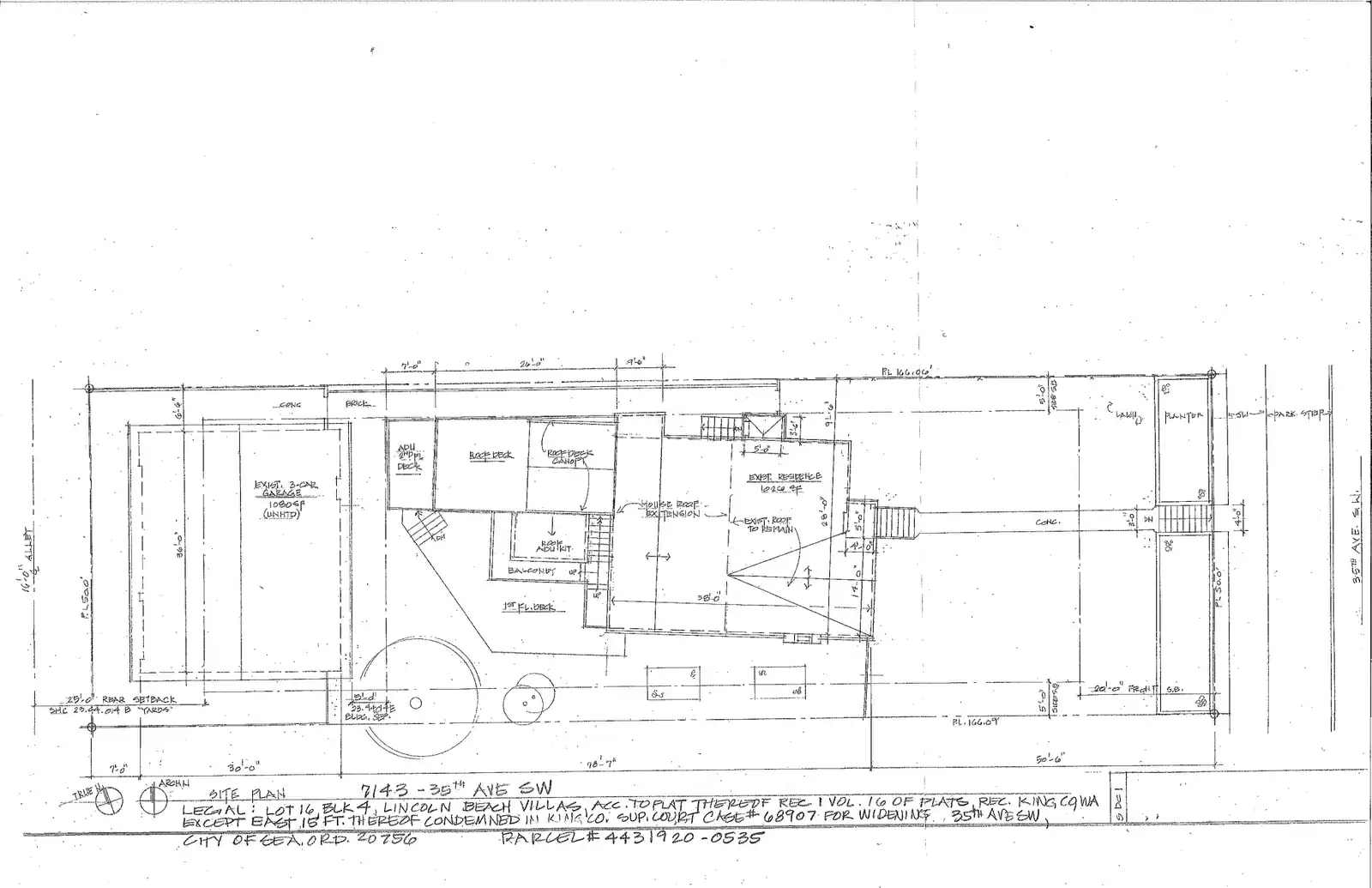 Site plan for 7143 35th Ave SW