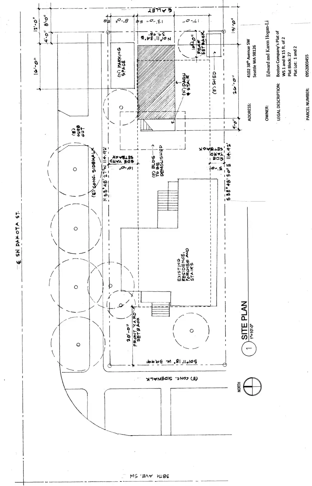 Site plan for 4102 38th Ave SW