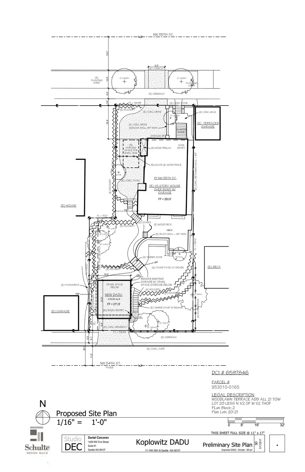 Site plan for 111 NW 55th St