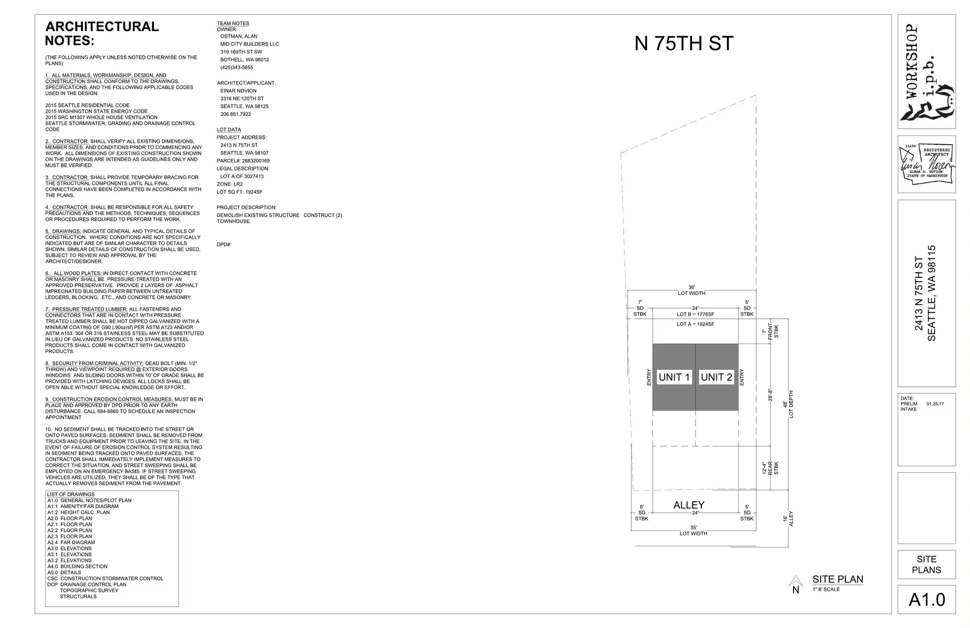 Site plan for 2415 N 75th St