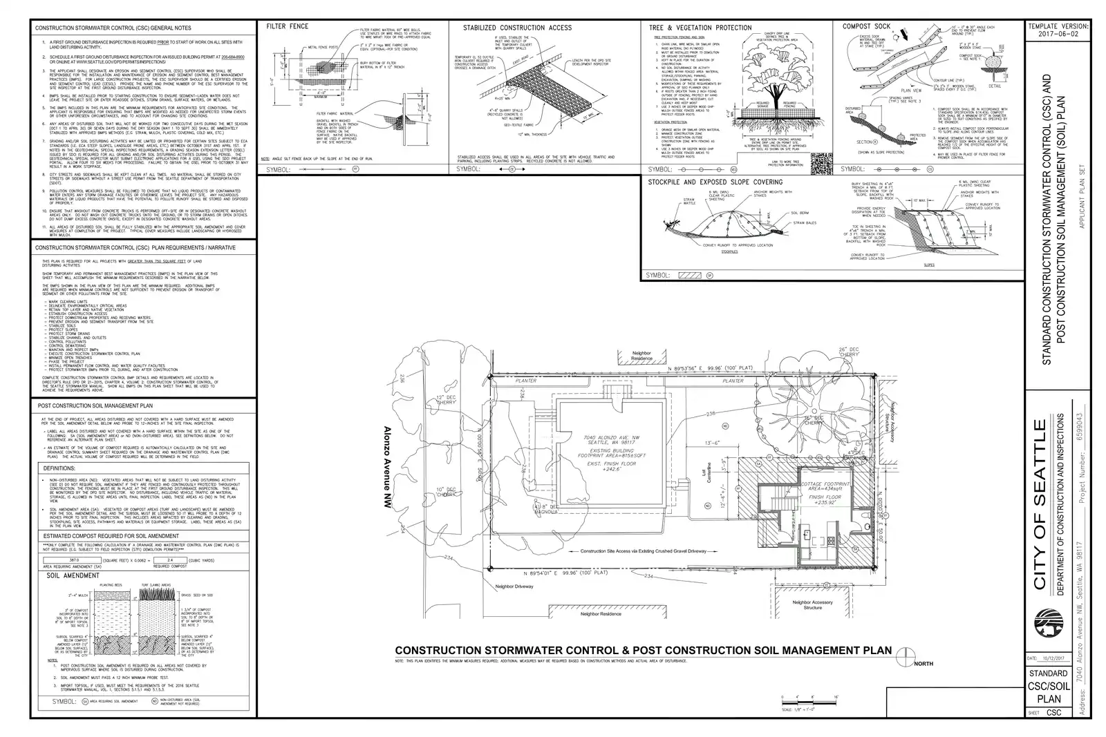 Site plan for 7040 Alonzo Ave NW