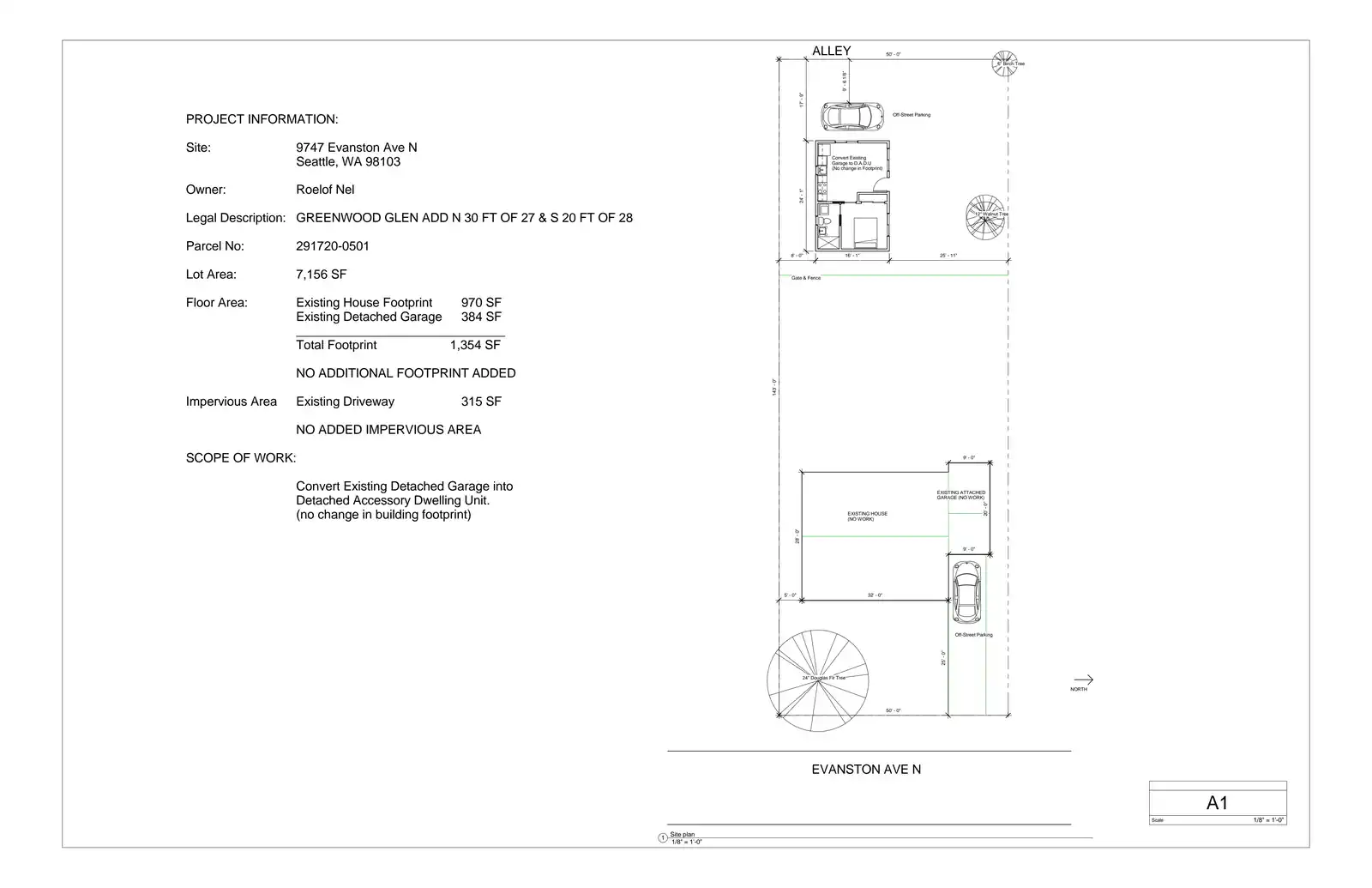 Site plan for 9747 Evanston Ave N