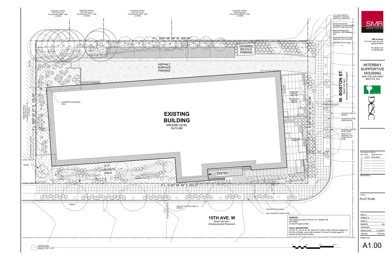 Site plan for 2208 15th Ave W