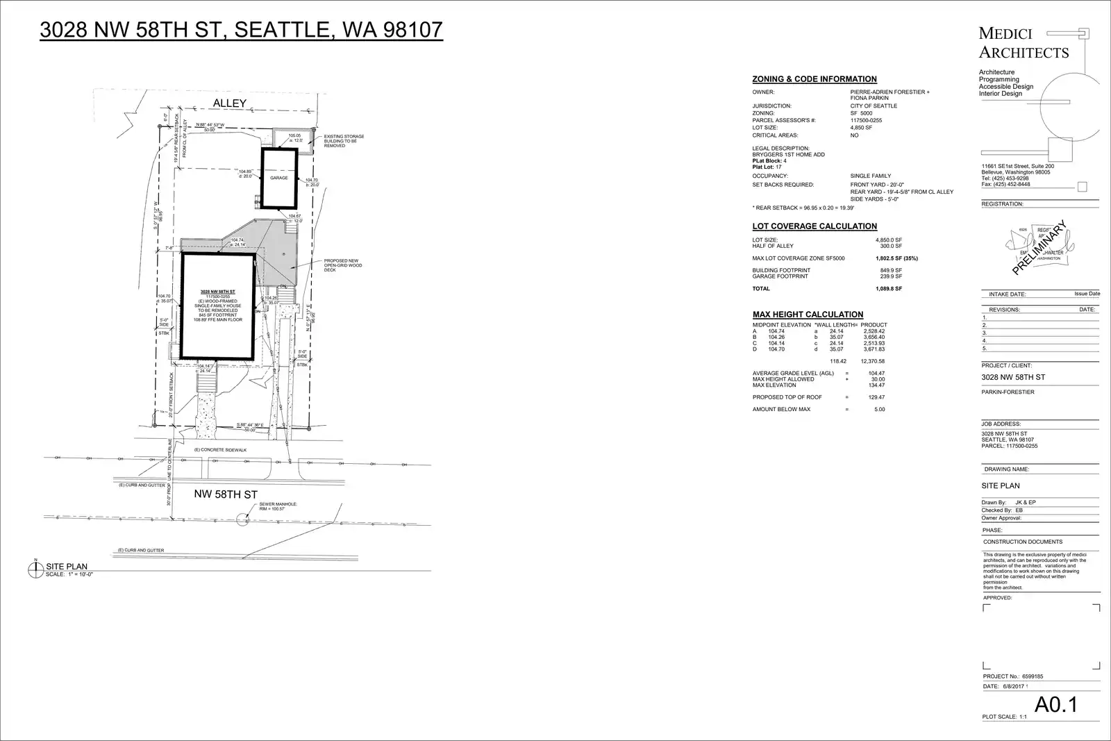 Site plan for 3028 NW 58th St