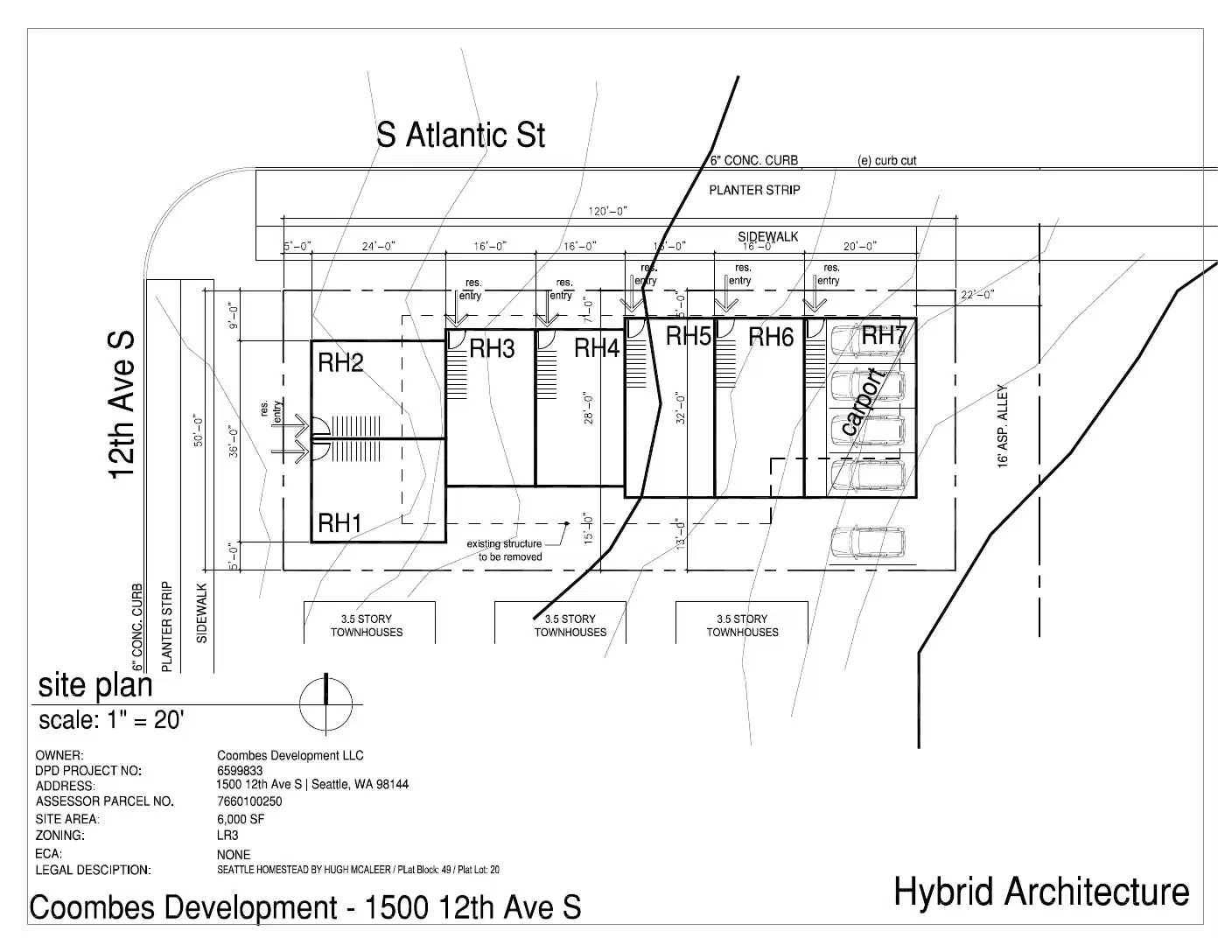 Site plan for 1201 S Atlantic St