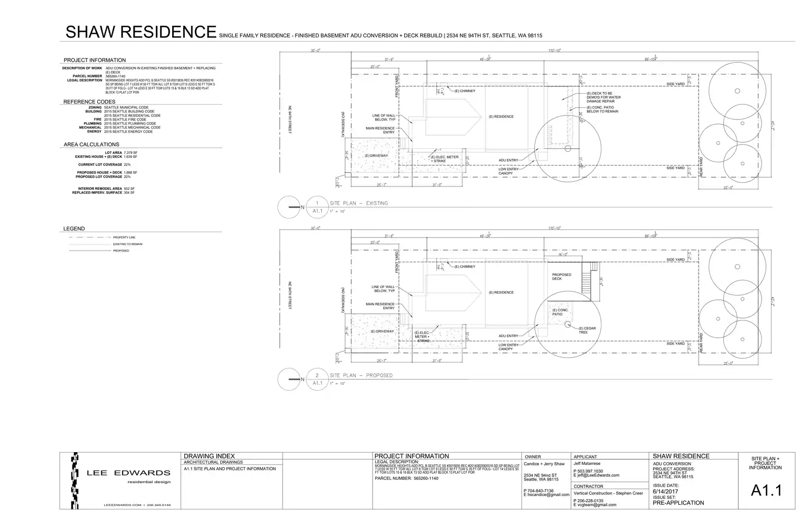 Site plan for 2534 NE 94th St