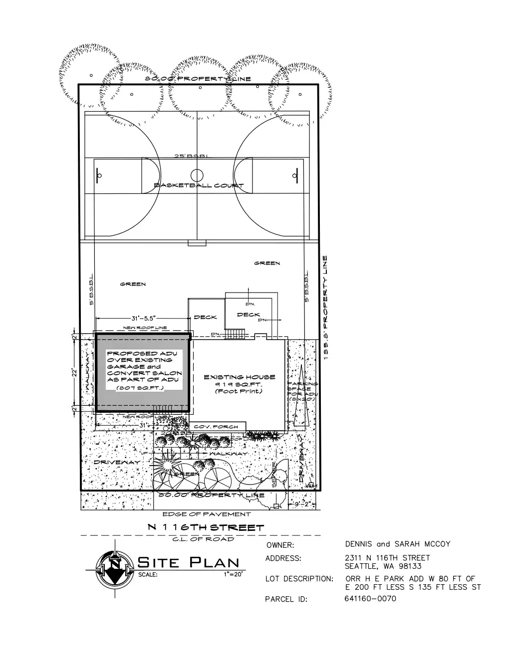 Site plan for 2311 N 116th St