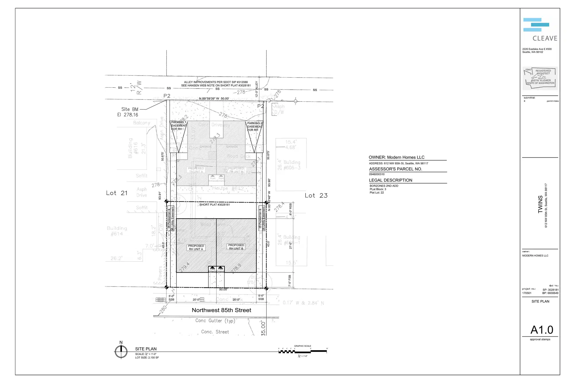 Site plan for 612 NW 85th St