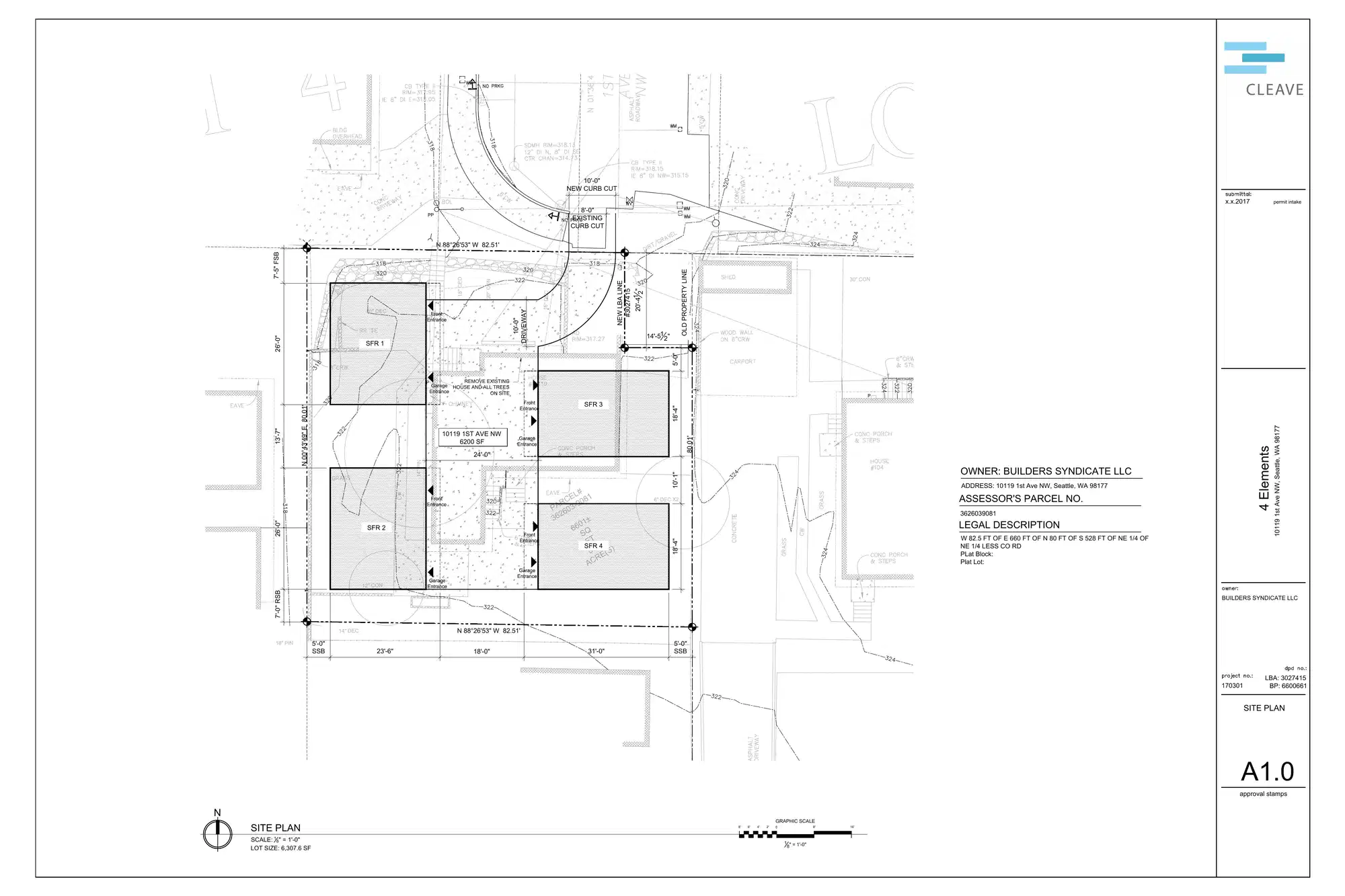 Site plan for 10123 1st Ave NW