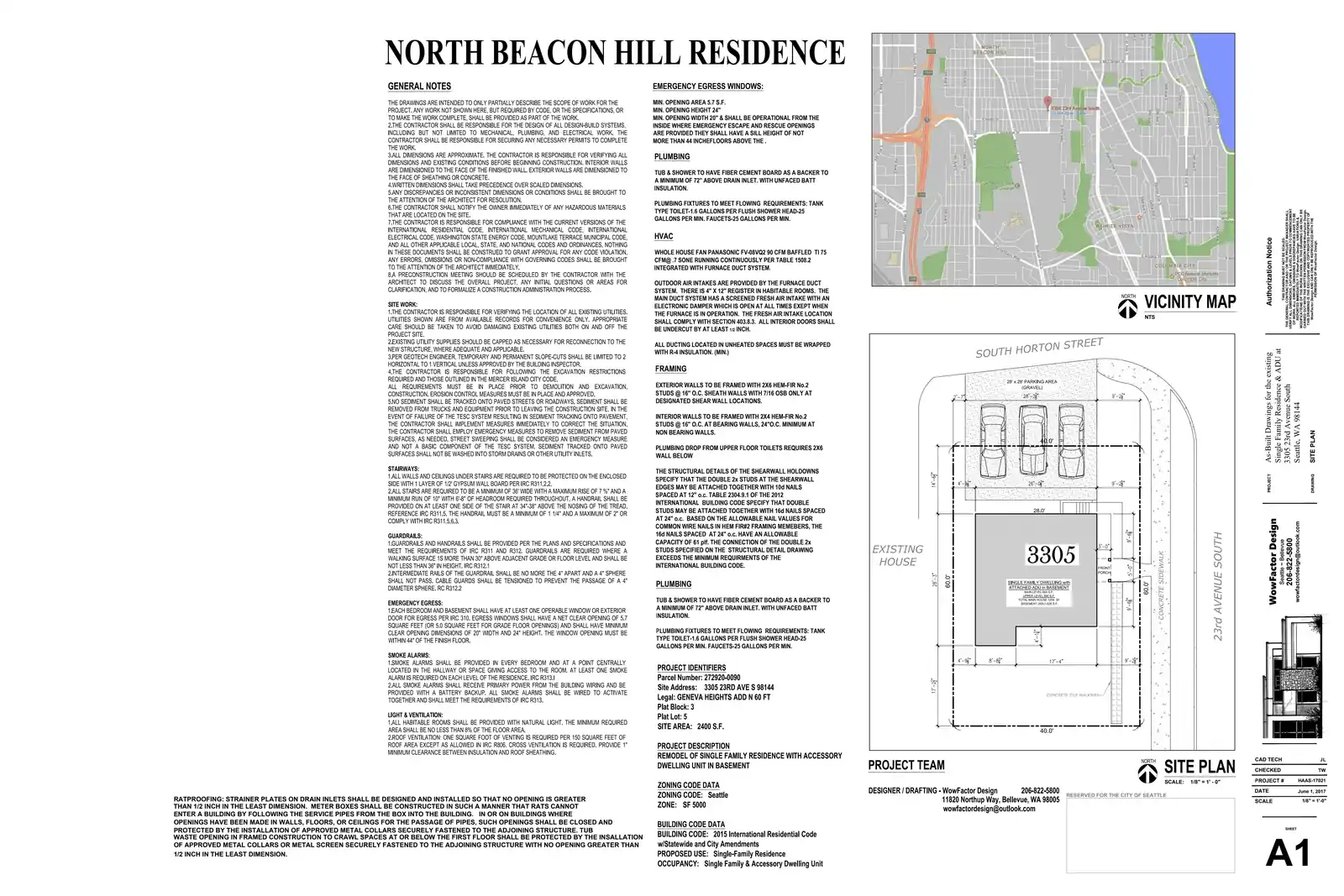 Site plan for 3305 23rd Ave S