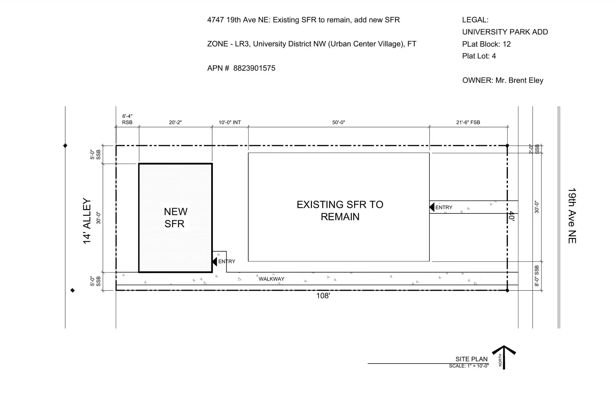 Site plan for 4749 19th Ave NE