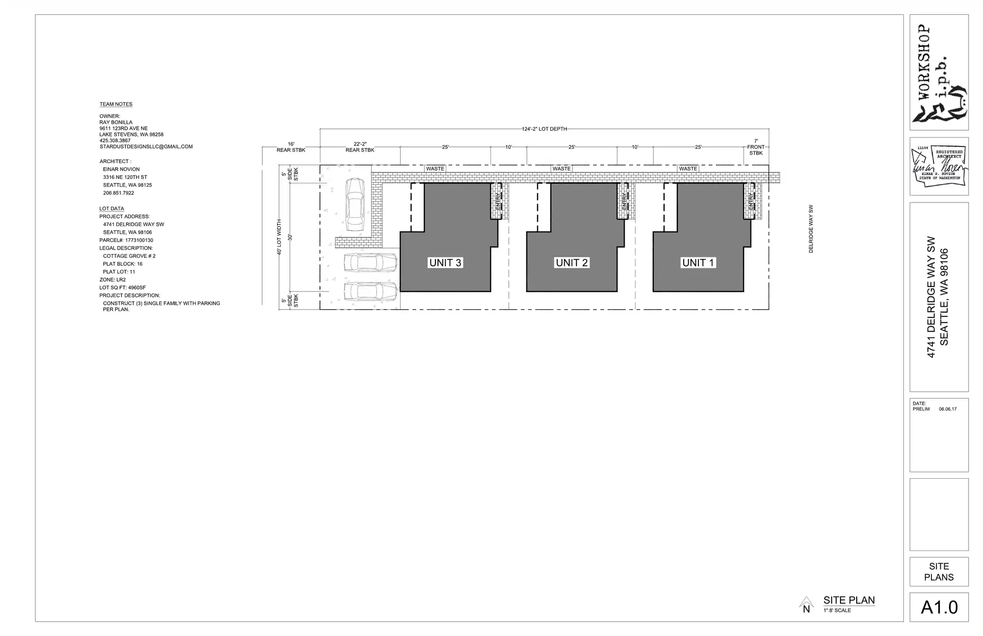 Site plan for 4741 A Delridge Way SW