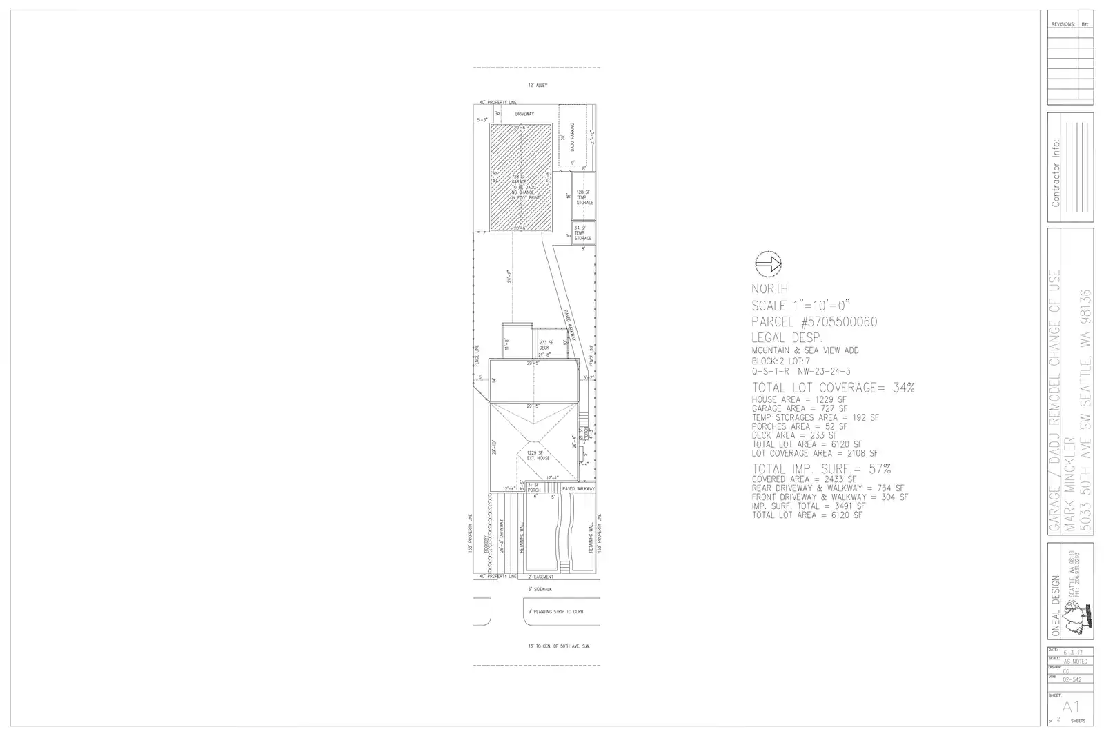 Site plan for 5033 50th Ave SW