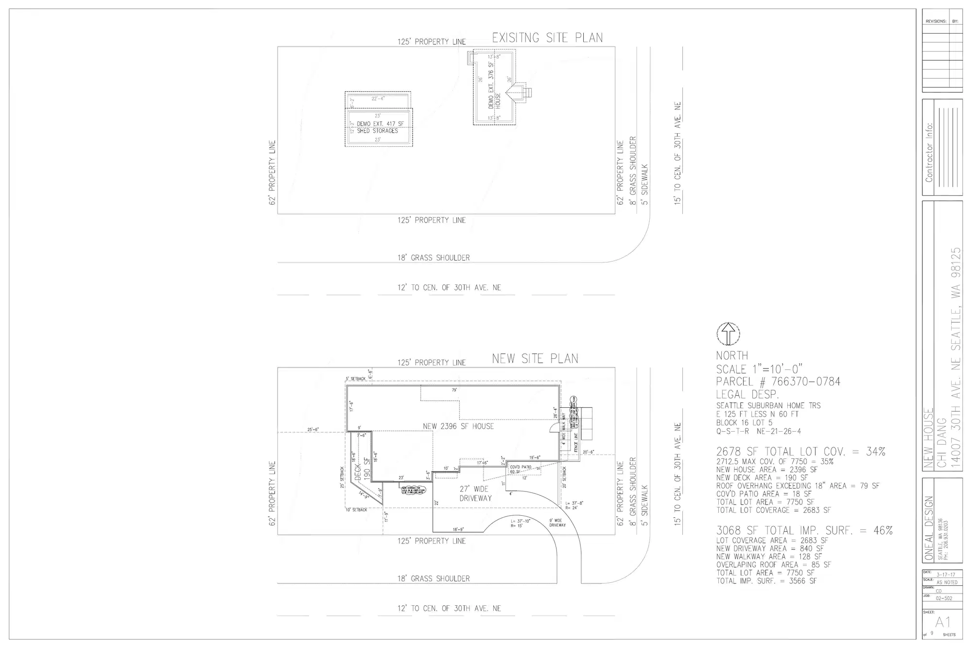 Site plan for 14007 30th Ave NE