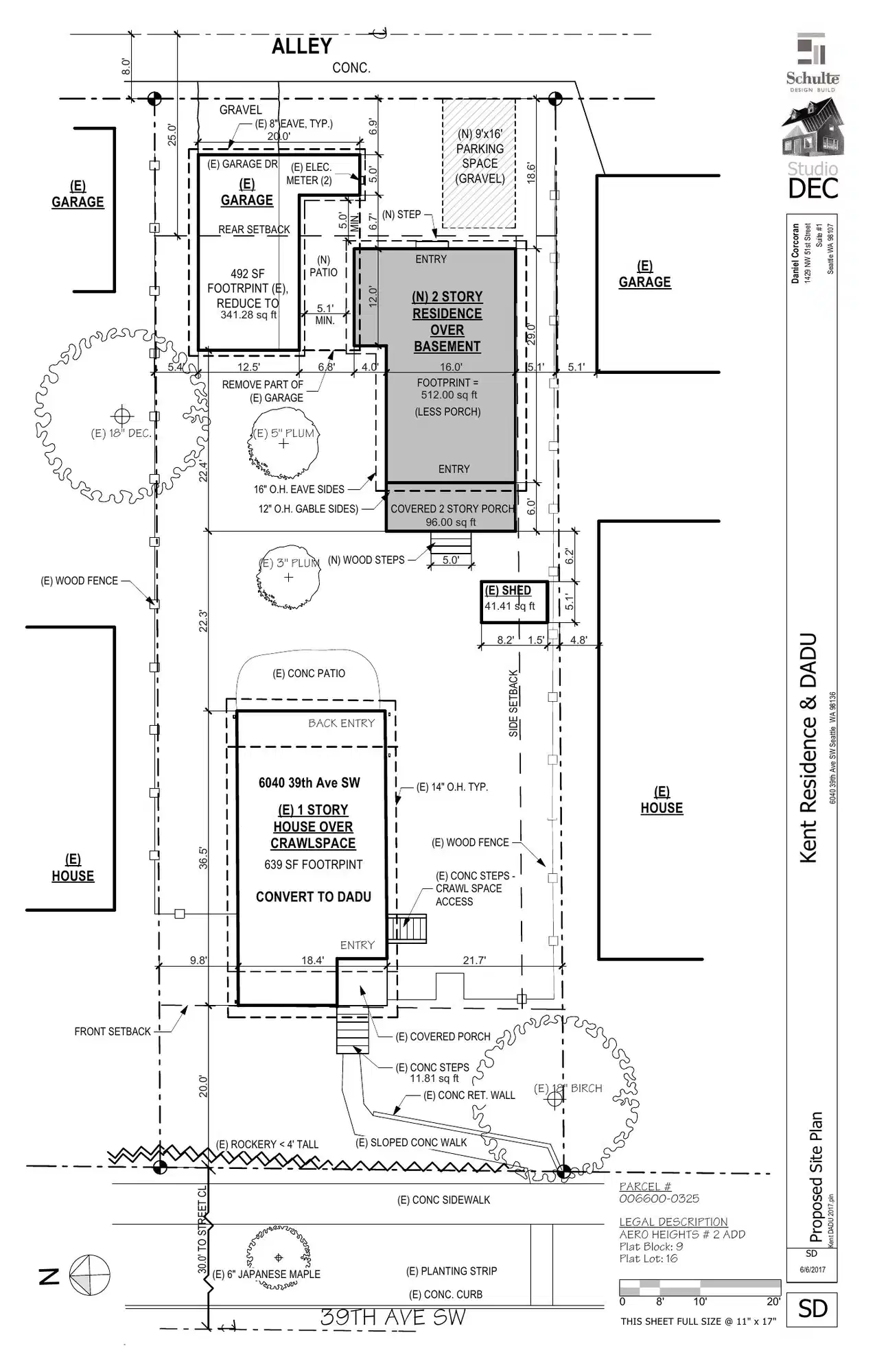 Site plan for 6040 39th Ave SW