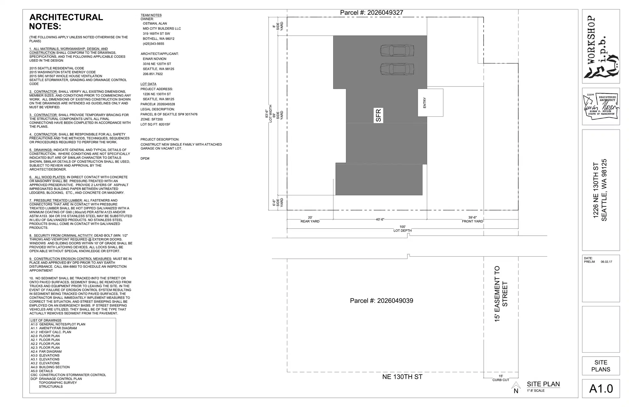 Site plan for 1226 NE 130th St