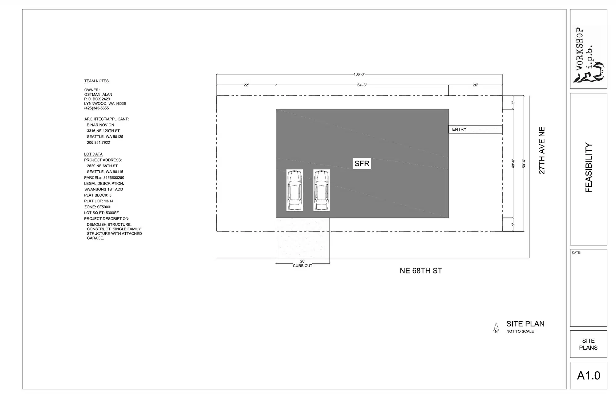 Site plan for 2620 NE 68th St