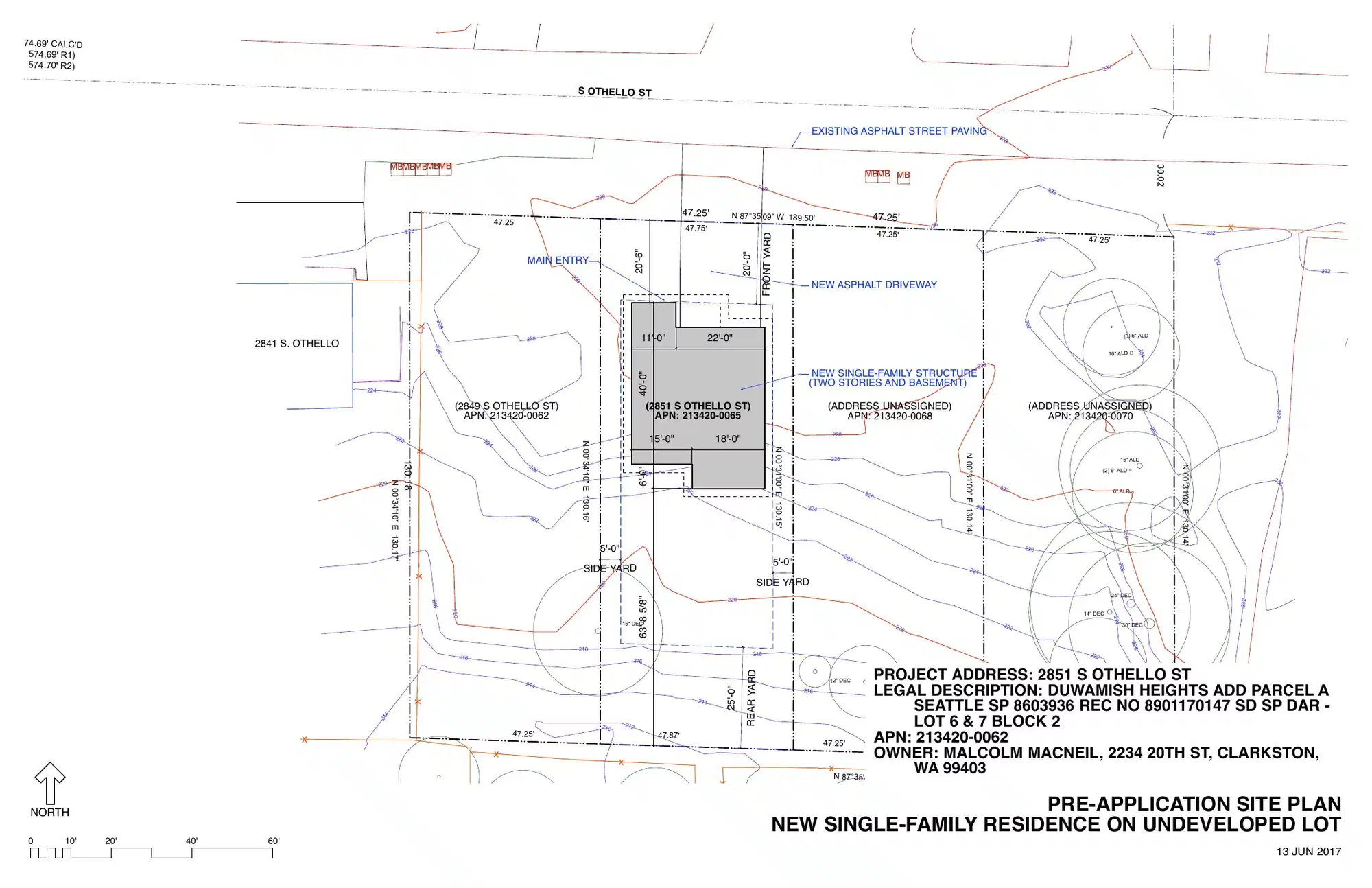 Site plan for 2851 S Othello St