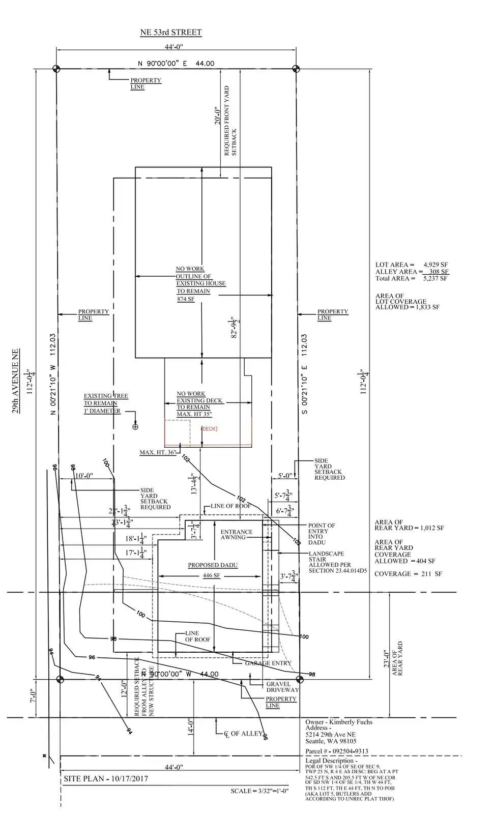 Site plan for 5214 29th Ave NE