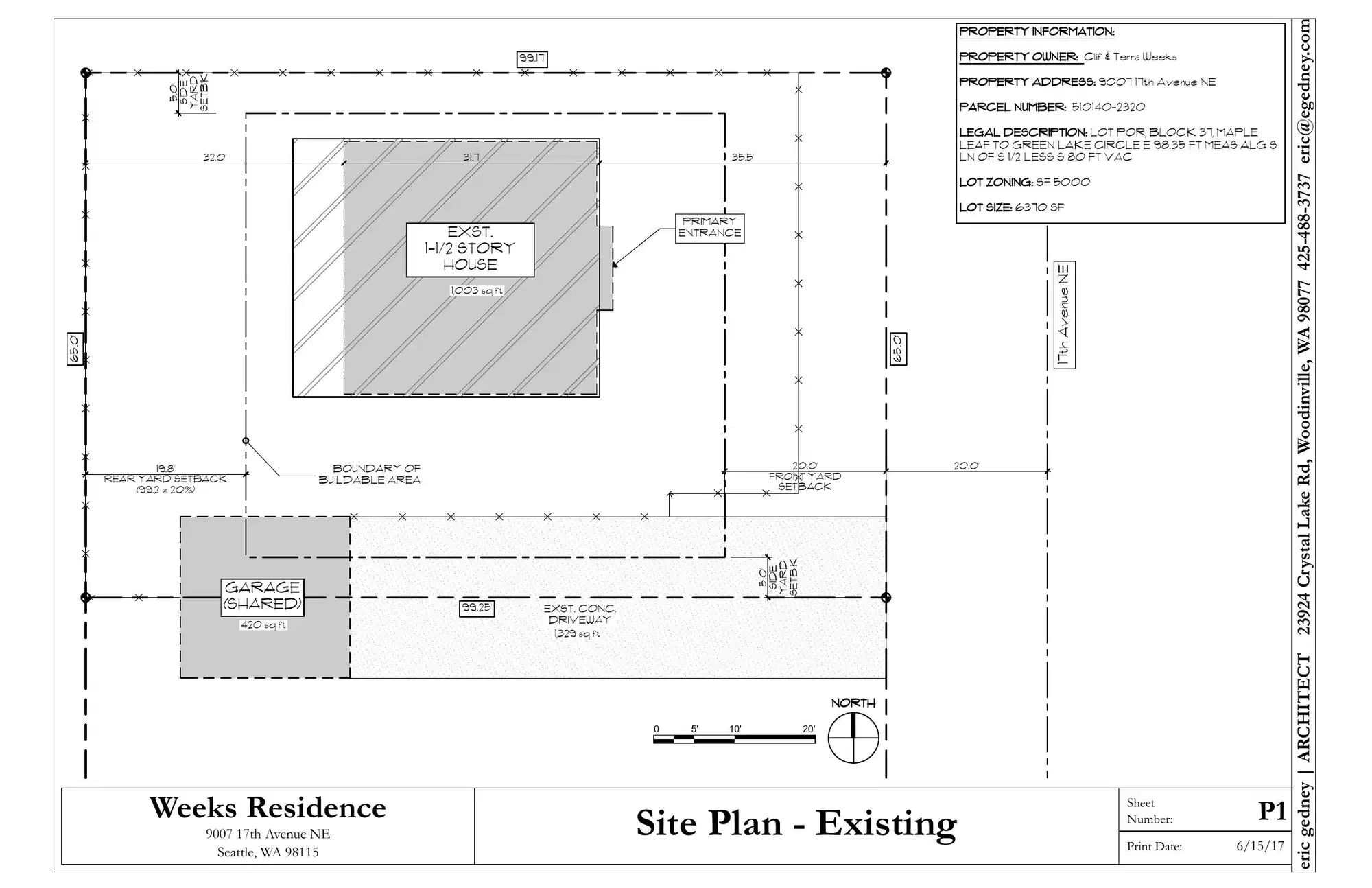 Site plan for 9007 17th Ave NE