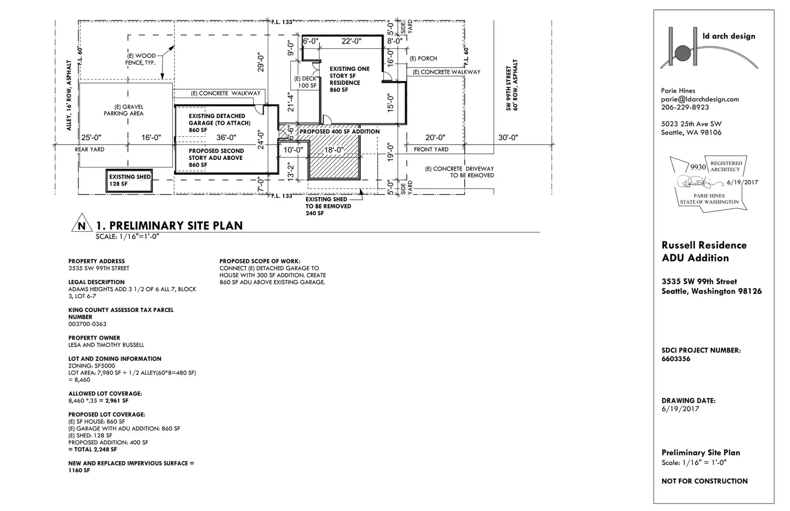 Site plan for 3535 SW 99th St