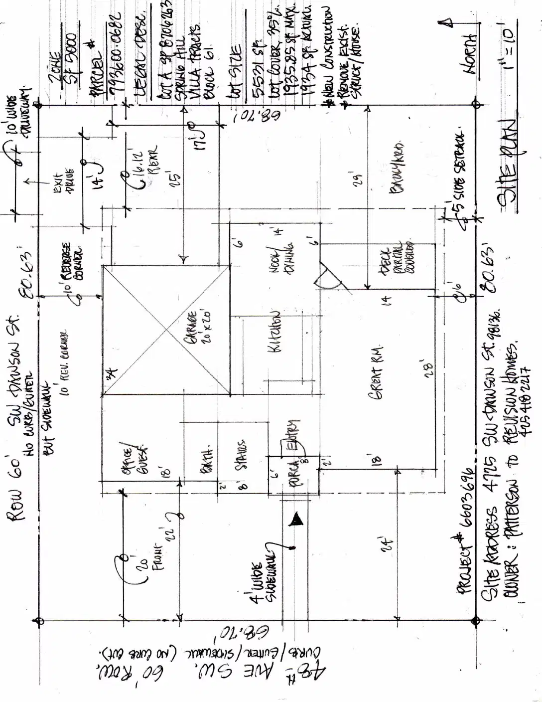 Site plan for 5200 48th Ave SW