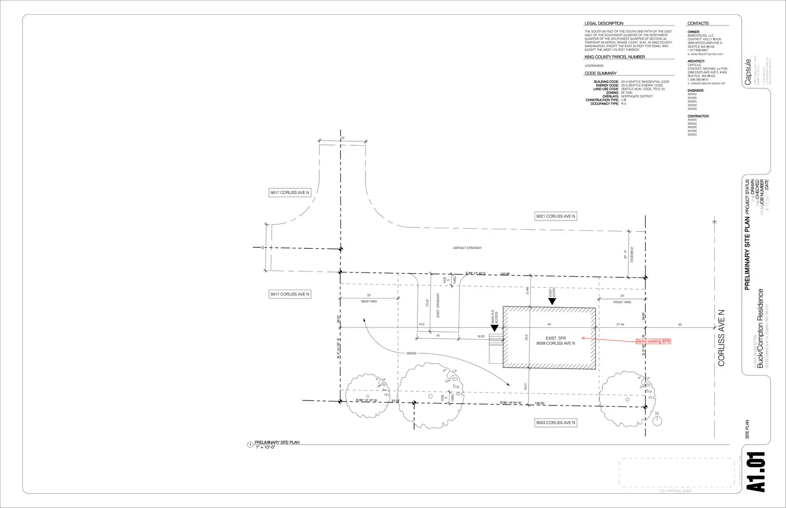 Site plan for 9009 Corliss Ave N