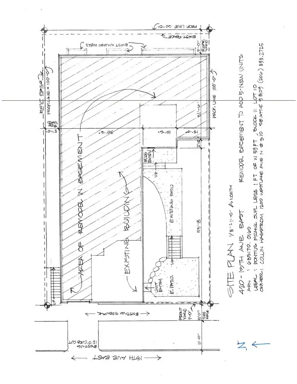 Site plan for 420 13th Ave E
