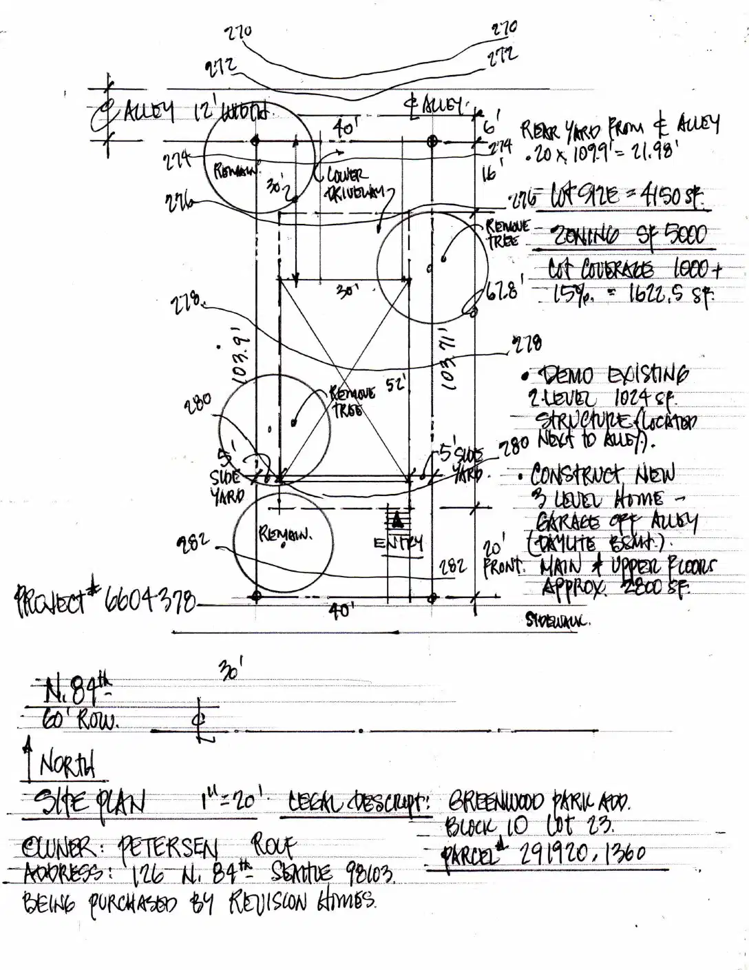 Site plan for 126 N 84th St